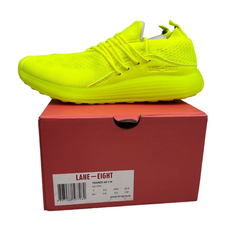 Lane Eight Trainer Sneaker 8.5 Women Shoe AD 1 Electric Bright Yellow AD1034 NIB